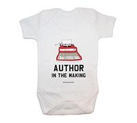"Author in The Making" Bodysuit/Baby Grow, Baby Clothing, Cute, Funny, Baby Boy, Baby Girl, Unisex, Hilarious, Cheeky, Novelty, Christmas, Baby Shower, Birthday Gifts, Presents (0-3 Months)