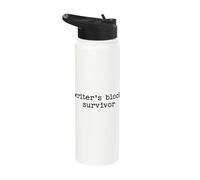 Author Novelist Funny Writer's Block Survivor Stainless Steel Insulated Water Bottle