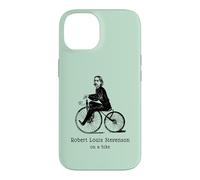 Author R L Stevenson on a Bicycle Funny Cycling Case for iPhone 14
