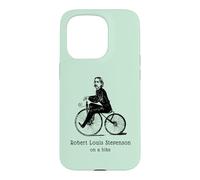 Author R L Stevenson on a Bicycle Funny Cycling Case for iPhone 15 Pro