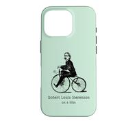 Author R L Stevenson on a Bicycle Funny Cycling Case for iPhone 16 Pro
