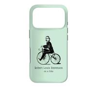 Author R L Stevenson on a Bicycle Funny Cycling Case for iPhone 17 Pro