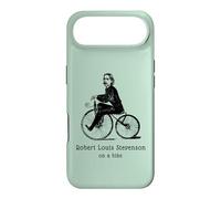 Author R L Stevenson on a Bicycle Funny Cycling Case for iPhone Air
