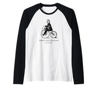 Author R L Stevenson on a Bicycle Funny Cycling Raglan Baseball Tee