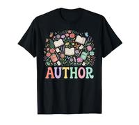 Author Writer Floral Books Nature Creative Design T-Shirt