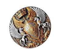 Authority and Dream Symbol Double Headed Hawks Gothic Pin Featuring Golden Shines Versatile Lapel for Outfits Stainless
