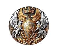 Authority and Dream Symbol Double Headed Hawks Gothic Pin Featuring Golden Shines Versatile Lapel Pin for Outfits Backpack Badge