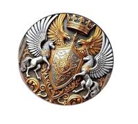 Authority and Dream Symbol Double Headed Hawks Gothic Pin Featuring Golden Shines Versatile Lapel Pin for Outfits Unisex Brooch