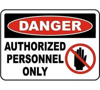 Authorized Personnel Only Warning Metal Sign Tin Signs Aluminum Sign for Outdoors Use Yard Farm Fence Home Wall Decor 12x16 inch