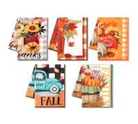 Autilify Tea Towels-Super Absorbent-Machine Washable Kitchen Towel-5 Pack-Size:55 x 40 cm (Bountiful harvest)