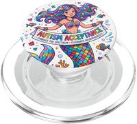 Autism Acceptance Mermaid Themed Neurodiversity Design PopSockets PopGrip for MagSafe