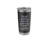Autism Acceptance Not A Cure Bold Minimalist Graphic Stainless Steel Insulated Tumbler