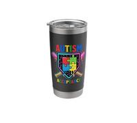 Autism Acceptance Puzzle Baseball Neurodiversity Stainless Steel Insulated Tumbler