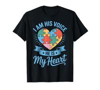 Autism Advocate I Am His Voice He is My Heart T-Shirt