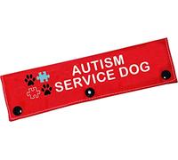 Autism Alert Dog Leash Sleeve Autism Service Dog Leash Wrap Alert Hanging ID Patch Tag Pet Birthday Gift(Autism Service-Sleeve)