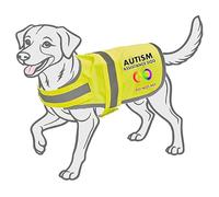 Autism Assistance Reflective Dog Vest, Hi Vis Jacket, K9 hi-viz, Keep you Safe on the Roads, Safety dog clothing, Pet Coat (Yellow, S)