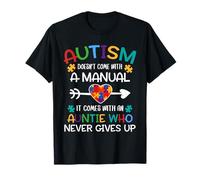 Autism Auntie Love Autistic Kids Autism Awareness Puzzle T-Shirt