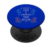 Autism Awareness: A Sister's Love Strong ADHD SPED Quote PopSockets Adhesive PopGrip