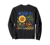 Autism Awareness Accept Understand Love Sunflower Women Kids Sweatshirt