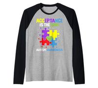 Autism Awareness Acceptance is The Cure Raglan Baseball Tee