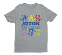 Autism Awareness and Support - Be Kind - Funny Graphic Men's T-Shirt - Casual Printed Tee - Great Gift for Dad, Husband or Brother - Grey - 3XL