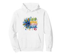 Autism Awareness April Blue Sunflower Puzzle Support Pullover Hoodie