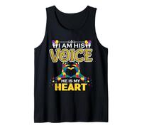 Autism Awareness | Autistic | I Am His Voice He is My Heart Tank Top