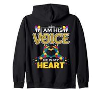 Autism Awareness | Autistic | I Am His Voice He Is My Heart Zip Hoodie