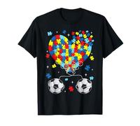 Autism Awareness Autistic Kids Boys Heart Puzzles Soccer T-Shirt