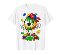Autism Awareness Autistic Kids Boys Ice Cream Drip Soccer T-Shirt
