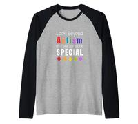 Autism Awareness Autistic People Look Beyond and See Raglan Baseball Tee