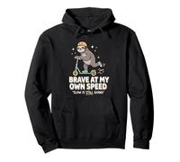 Autism Awareness Brave At My Own Speed Sloth Confidence Kids Pullover Hoodie
