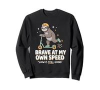 Autism Awareness Brave At My Own Speed Sloth Confidence Kids Sweatshirt