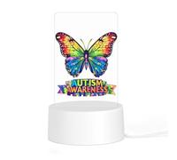 Autism Awareness Butterflies Acrylic Night Light Lamp
