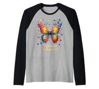 Autism Awareness Butterfly Different is Beautiful Raglan Baseball Tee