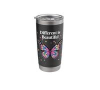 Autism Awareness Butterfly Different is Beautiful Stainless Steel Insulated Tumbler