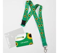 Autism Awareness Card with Hidden Disabilities Sunflower Lanyard, Hidden Disability Card