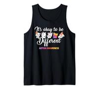 Autism Awareness Cat It’s Ok to Be Different Finny Autistic Tank Top