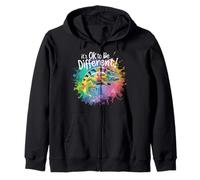 Autism Awareness Chameleon Animal Its Ok To Be Different Zip Hoodie