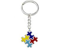Autism Awareness Colorful Puzzle Piece Charm Keychain Car Key Ring Unisex GiftSimple and Sophisticated Design
