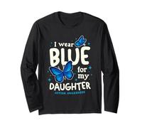 Autism Awareness Daughter Blue Butterfly Support Long Sleeve T-Shirt