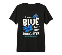 Autism Awareness Daughter Blue Butterfly Support Premium T-Shirt