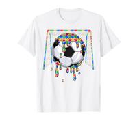 Autism Awareness Day Autistic Kids Boys Puzzles Drip Soccer T-Shirt