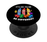 Autism Awareness Day Gift It’s Ok To Be Different Autistic PopSockets Adhesive PopGrip