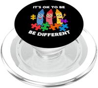 Autism Awareness Day Gift It’s Ok To Be Different Autistic PopSockets PopGrip for MagSafe