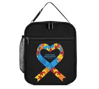 Autism Awareness Day Lunch Bag Insulated Bento Box Tote Bags Portable Lunchbag for Women Men Work Picnic