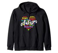 Autism Awareness Day Month Colours Zip Hoodie