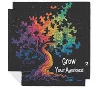 Autism Awareness Day Month Grow Your Awareness Cloth Napkins Set Printed Dinner Napkin for Parties Dinners Weddings Cocktail 2 PCS