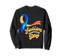 Autism Awareness Day Puzzle Ribbon Pocket Support Squad Sweatshirt