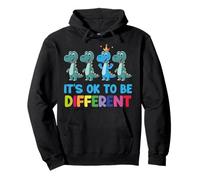 Autism Awareness Dinosaur Kid Boys It is Ok To Be Different Pullover Hoodie